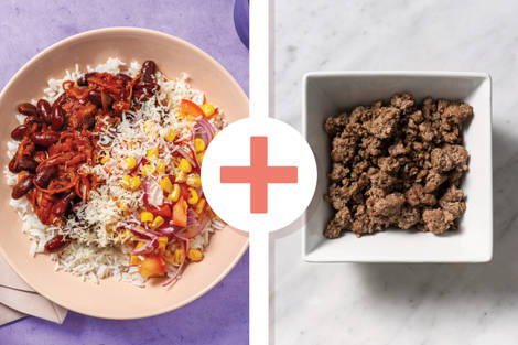 Plant-Based Bean & 'Mince' Burrito Bowl