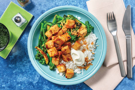 Sweet-Soy Tofu, Chicken & Plum Sauce