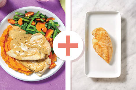 Double Chicken & Creamy Peppercorn Sauce