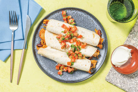 Firecracker Plant-Based Chick’n Enchiladas