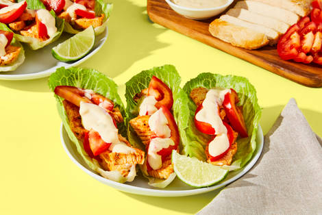 Queso Chicken Lettuce Wraps