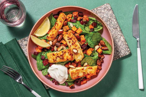 Honey Glazed Haloumi & Roast Veggie Toss