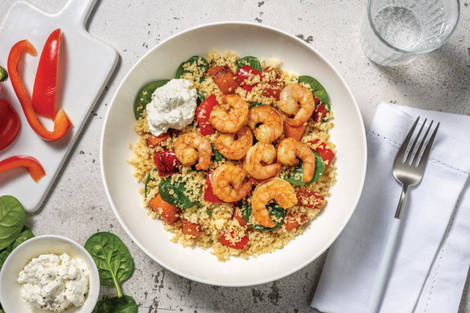 Smokey Prawns & Roast Veggie Couscous