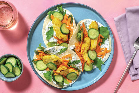 Harissa Yoghurt Chicken Tacos