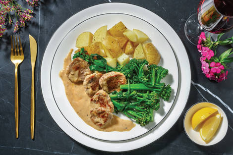 Seared Pork Medallions & Creamy Parmesan Sauce