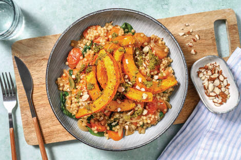 Garlicky Roast Pumpkin & Veggie Pearl Couscous