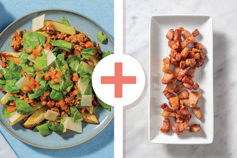 Herby Tomato Pork & Bacon Loaded Fries