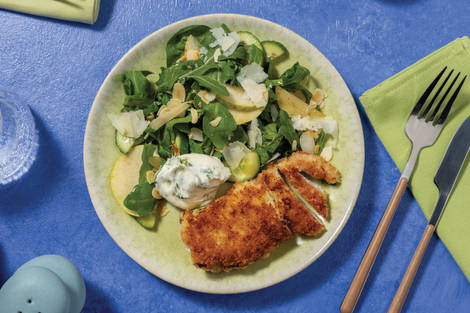 Easy Italian Pork Cotoletta & Cucumber Pear Salad