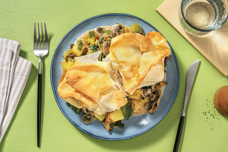 Easy Bacon & Mushroom Filo Pie