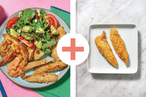 Plant-Based Double Chick'n Tenders & Spiced Wedges
