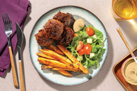 Roaring Beef Rissoles & Halloween Fries