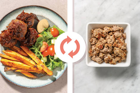 Roaring Pork Rissoles & Halloween Fries