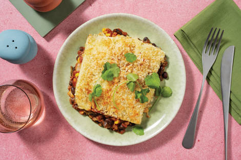 Fiery Mexican Bean & Veggie Pie