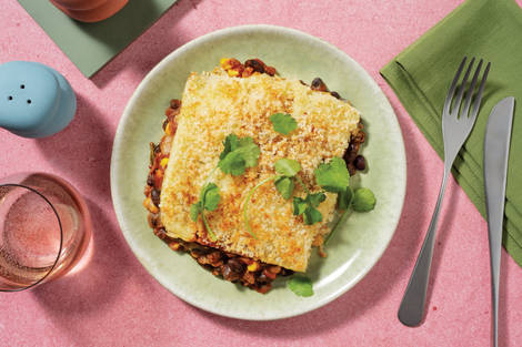 Fiery Mexican Black Bean & Veggie Pie