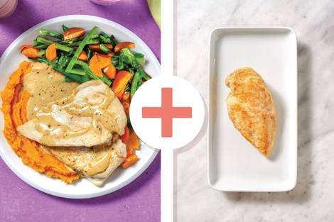 Quick Double Chicken & Creamy Peppercorn Sauce