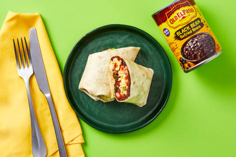 Speedy Refried Bean & Egg Burritos