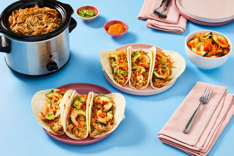 Slow Cooker Bulgogi Chicken Tacos