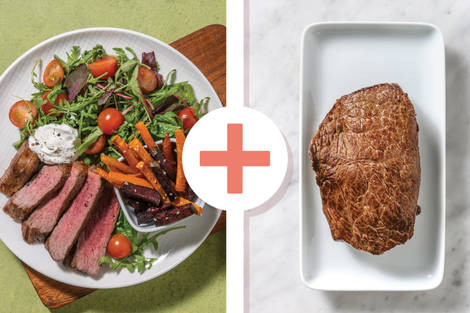 Double Moroccan Beef Rump & Sesame Veggie Fries