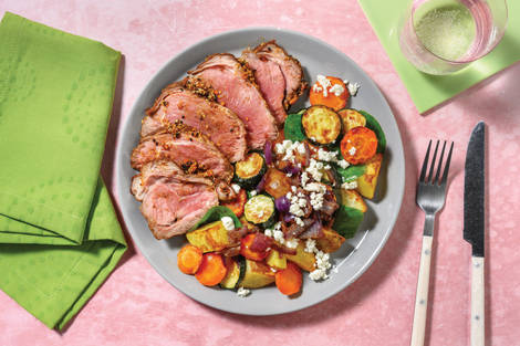 Dukkah Lamb Rump & Roast Veggie Salad