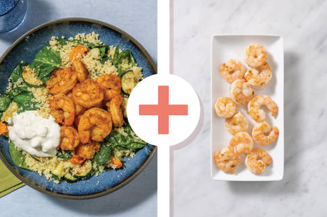 Double Smokey Prawns & Roast Veggie Couscous