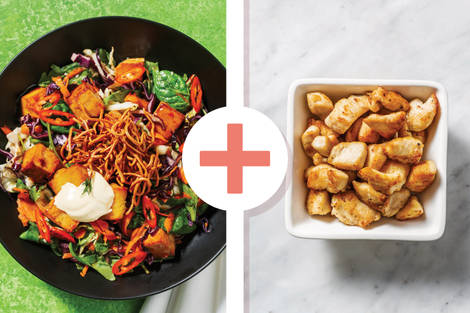 Sweet Chilli Glazed Tofu, Chicken & Japanese-Style Salad