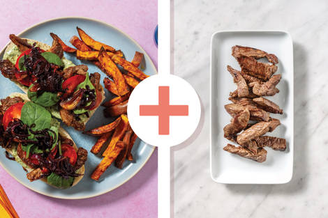 Seared Double Beef & Caramelised Onion Ciabatta