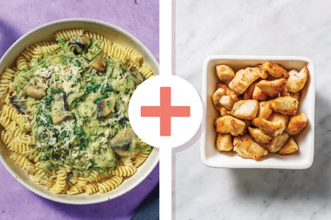 Creamy Chicken, Zucchini & Mushroom Fusilli