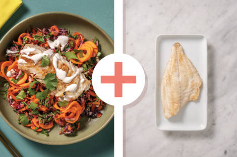 Quick Double Mumbai-Spiced Fish & Carrot Noodle Salad