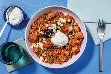One-Pot Indian Tofu, Chicken & Veggie Biryani