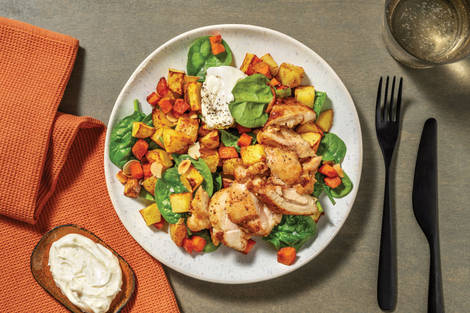 Indian-Spiced Chicken & Roast Veggie Toss