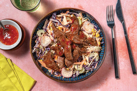 Easy Sweet Chilli-Glazed Chicken & Rainbow Slaw