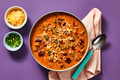 One-Pot Cheesy Taco Turkey & Bean Soup