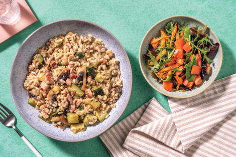 Double Bacon, Mushroom & Parmesan Risotto