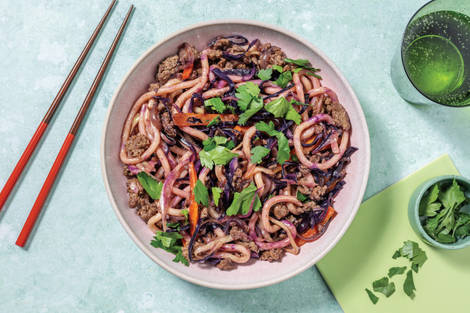 Sweet-Soy Double Veggie Mince & Noodle Stir-Fry