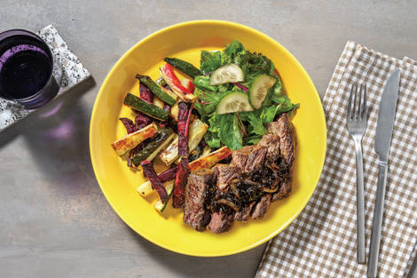 Herby Seared Steak & Veggie Fries