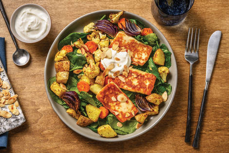 Honey-Glazed Haloumi & Roast Veggie Salad