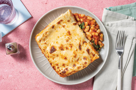 Herby Tomato Cannellini Bean Lasagne