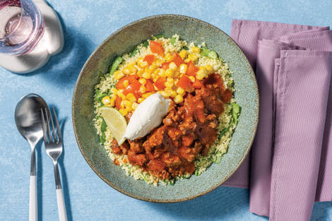 Easy Pork Chilli & Spinach Couscous