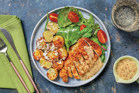 Chicken Schnitzel & Mustard Gravy