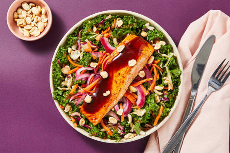 Sweet Soy-Glazed Salmon & Kale Salad