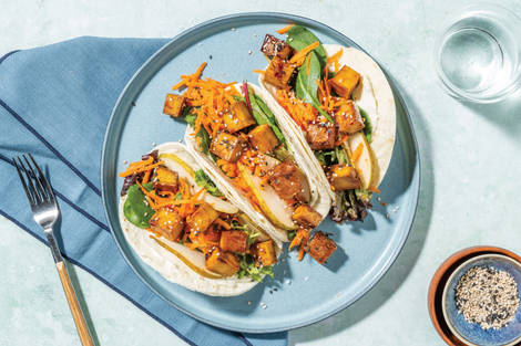 Double Honey-Soy & Garlic Tofu Tacos