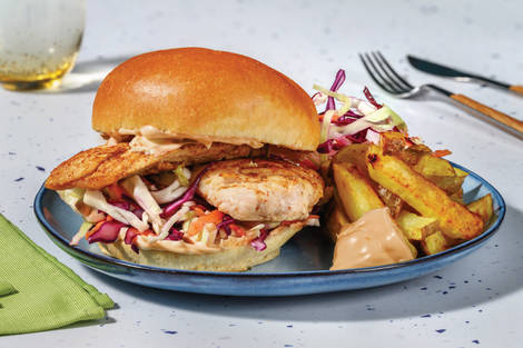 Easy Smokey Double Chicken & Slaw Burger