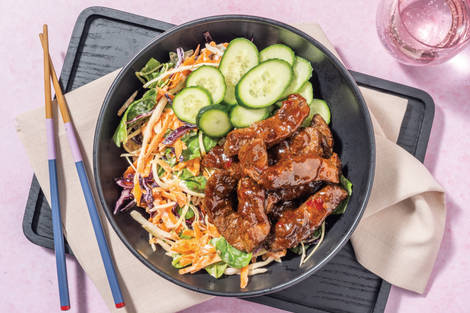 Asian-Style Beef & Rainbow Slaw Bowl