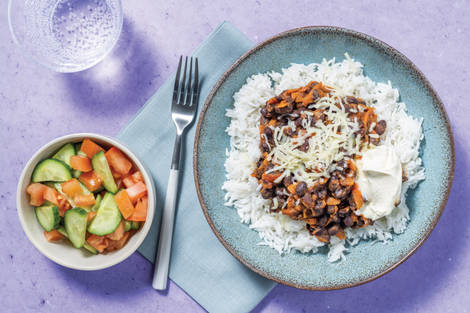 Tex-Mex Black Bean & Rice Burrito Bowl