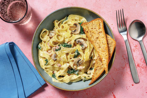 Quick Chicken, Bacon & Mushroom Boscaiola