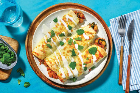 Mexican Smashed Cannellini Bean Enchiladas