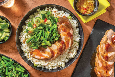 Char Siu Pork & Sesame-Soy Greens