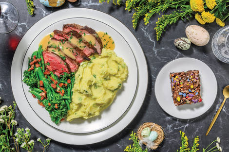 Herby Roast Sirloin Tip & Spring Onion Mash for Dinner