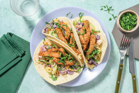 Double Jerk-Spiced Pork & Slaw Tacos
