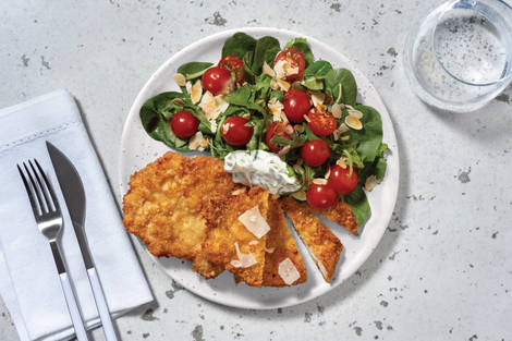 Easy Italian Pork Cotoletta & Cherry Tomato Salad